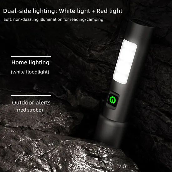 Multi-Function LED White Laser Flashlight Rechargeable Telescopic Zoom & Side Work Lights - Image 3