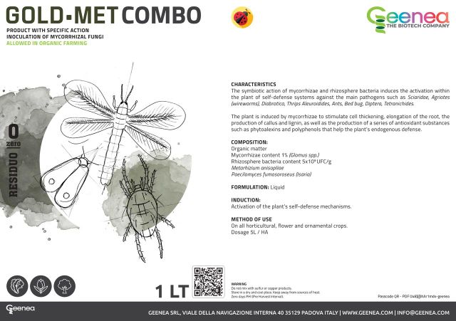 GOLD MET COMBO Shelf Life 2 YEARS Product Form Liquid Recommended Dosage 5l / Ha Mycorrhizae Content 1% (glomus Spp.) Rhizosphere Bacteria Content 5x109 Ufc/g - Image 2