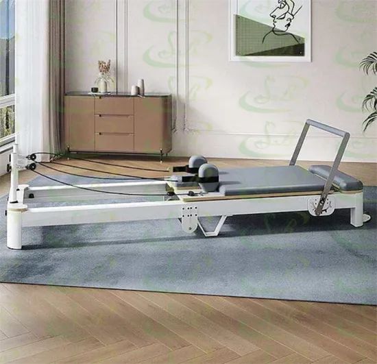 Yoga Studio Training Physiotherapy White Aluminum Alloy Lady Portable Folding Pilates Reformer Bed - Image 5