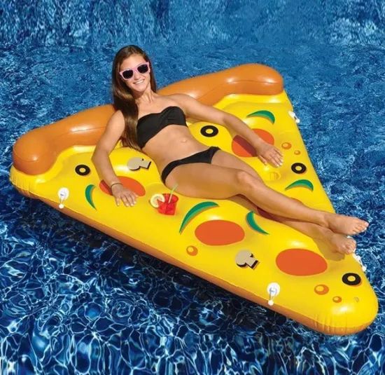 Inflatable Pizza Swimming Pool Lounger Floating Beds Mattress Mat - Image 2