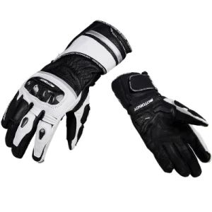 Black and White Motoboy Men's Motorcycle Riding Gloves Size L Style Plain Color Black Origin China Gender Unisex Specification - Image 1
