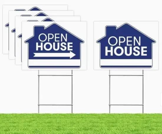Open Yard Corrugated Yard Sign Lawn Sign Road Sign with Real Estate Stake PP Material - Image 6