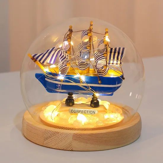 Sailboat Handmade DIY Night Light Creative Desktop Gift Table Lamp - Image 4