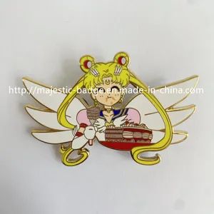 Customized Gold Plated Sailor Moon Pin Material Alloy Style Creative Trademark None Color Any Colors Specification SGS HS Code 7117190000 - Image 2