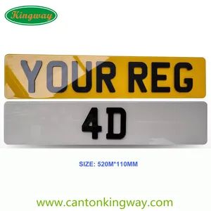UK Acrylic PMMA Refective Vehicle License Plates Car Letters Number Plate - Image 1