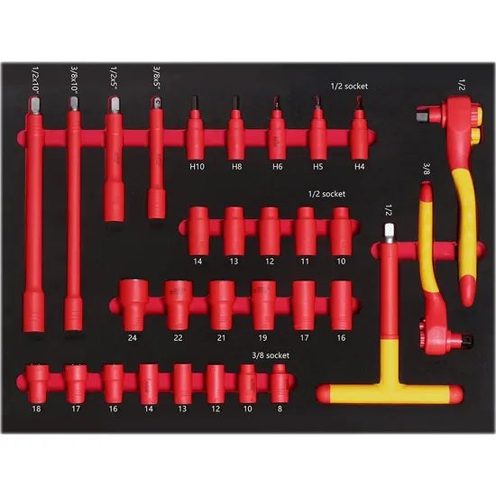 68 PCS Insulated Hand Tools Set3-Draw Tool Cabinets Factory Wheeled Yes Origin China Material Iron Feature Durable Warranty 3 - Image 5