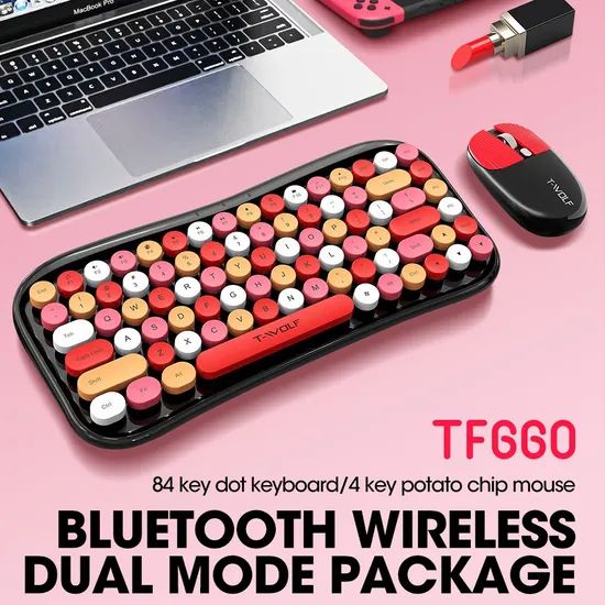 Fashionable Keyboard Mouse Set 84 Keys Keyboard and Mouse Combo Set Game Keyboard - Image 3