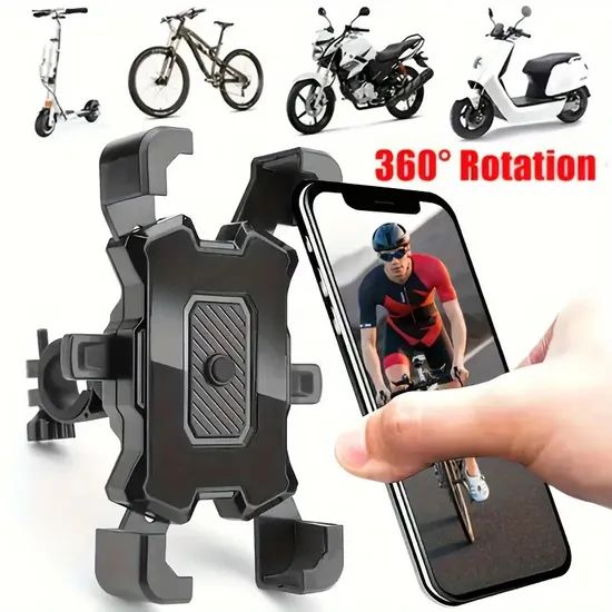 Bicycle Motorcycle Handlebar Rearview Mirror Cell Mount Bracket Mobile Phone Holder - Image 2