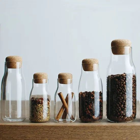 Cork Lids Round Glass Jar Storage Containers Origin China Certification CE Model NO. EB-S084 Trademark ECOLINK Type Small Package - Image 2