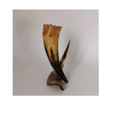 Classic design handicraft buffalo horn flower vase living room side table decoration use wholesale manufacture from India - Image 4