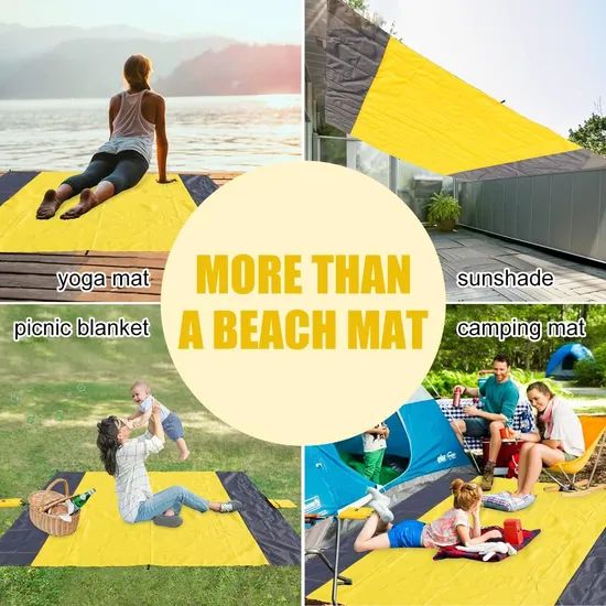 Sand Free Family Beach Mat Versatile Extra Large Nylon Beach Blanket - Image 6