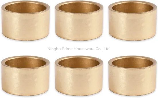 Napkin Rings for Weddings, Dinners, Parties, or Everyday Use, Set of 6, Shimmer Gold - Image 1