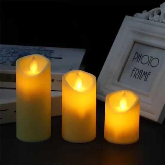 Plastic Home Bar Decorative Smokeless Simulation Swing 3D Real Flameless LED Candles - Image 1