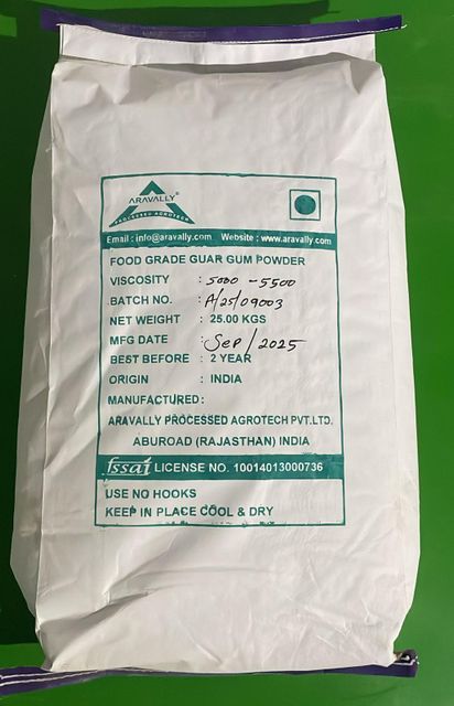 Guar Gum Powder Shelf Life 2 years Max. Moisture (%) 12 Feature 3000 - 7500 CPS Grade Food Grade, Food-grade Viscosity Range 3000–7000 Cps - Image 1