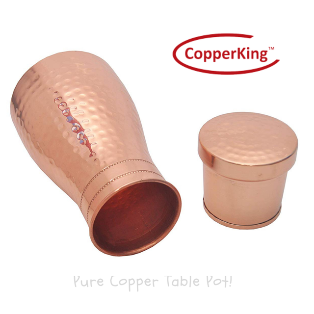 Colour Pure Copper Water Table Pot Pitcher Design Pot Brand Copper Color Colour Capacity 1.1ltr Finishing Mirror Copper purity - Image 3
