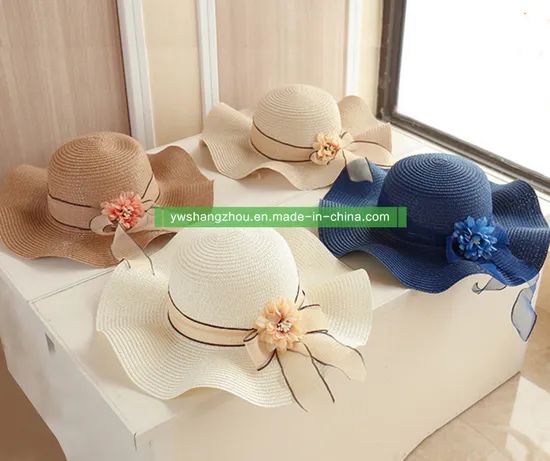 High Quality Fashion Straw Cap Sunscreen Beach Women Hat with Ribbon - Image 4