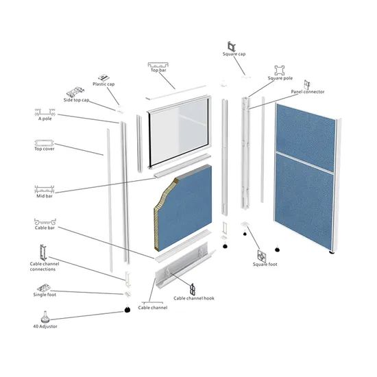 Partitioned Work Desk Modern Call Center Office Workstations Cubicles - Image 6