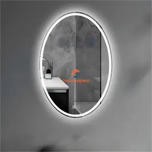 LED Mirror 400K White Lighted Waterproof Fogless 5mm Silver Copper Free 1Y CE RoHS IP44 - Image 1