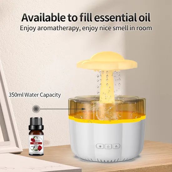 Amazing Smart Home Decorative Objects 7 LED Lights Intelligent Children's Night Light Colourful USB Water Drop Humidifier - Image 3