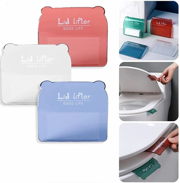 Plastic Toilet Seat Lifter Color White Shape Square Material Plastic Installation Method Self-adhesive 3m Tape Comfort Level More Comfortable Riding - Image 1
