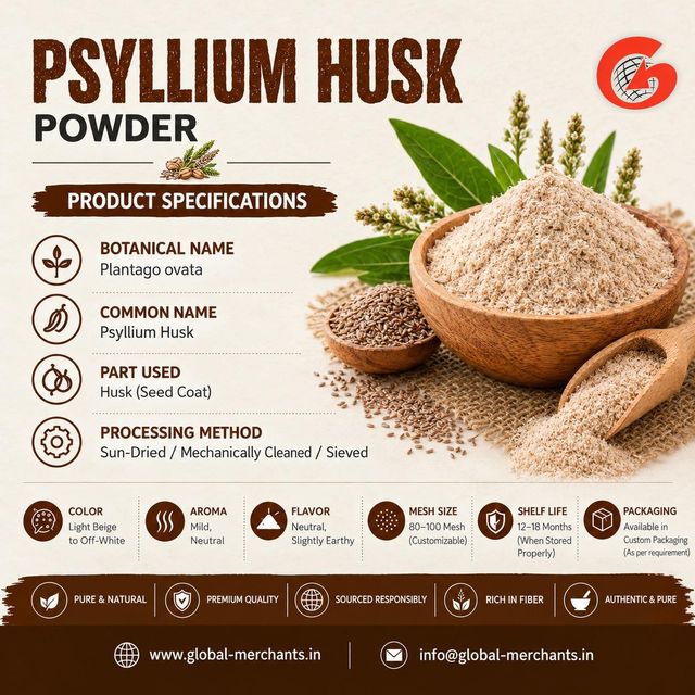 Pure Psyllium Husk Powder for Digestive Health & Fiber Supplement - Image 1