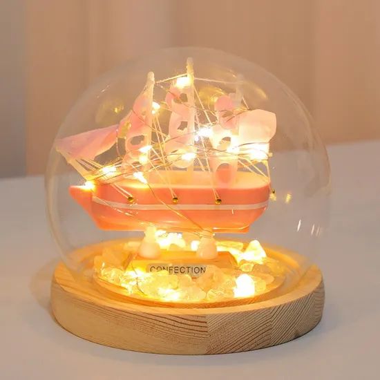 Sailboat Handmade DIY Night Light Creative Desktop Gift Table Lamp - Image 5