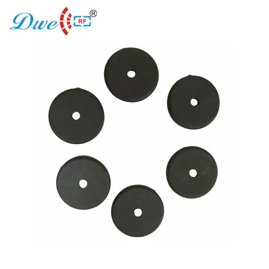 Customized UHF Round Black Washable RFID Transponder Labels Laundry Tag for Garment - Image 1