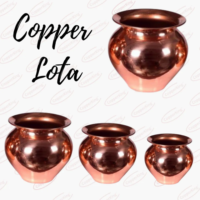 Copper Lota Shape Round Color Copper Design Plain Brand CopperKing Usage/Application Home Type Of Copper Utensils - Image 2