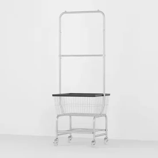 Iron Floor Hanger Indoor Coat Rack Metal Wheeled Hanger Nordic Creative Coat Rack - Image 1