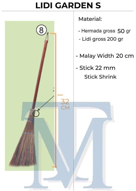 Coconut Palm Stick Broom Short Packaging Box Grade Top Grade Stick Width 17mm Stick Diameter 22mm PVC Shrink Type Shrink - Image 3