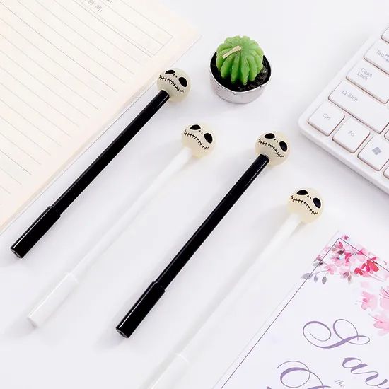 Spooky Skeleton Gel Pens for Creative Halloween Crafts Weight 13G Color Black Size 18.5cm Refillable Yes Model NO. BB24 Type Capped - Image 3