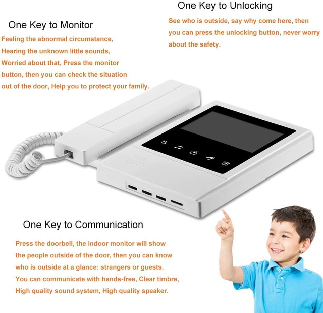 4.3" Wired Video Door Phone System with Night Vision Intercom for Home - Image 2