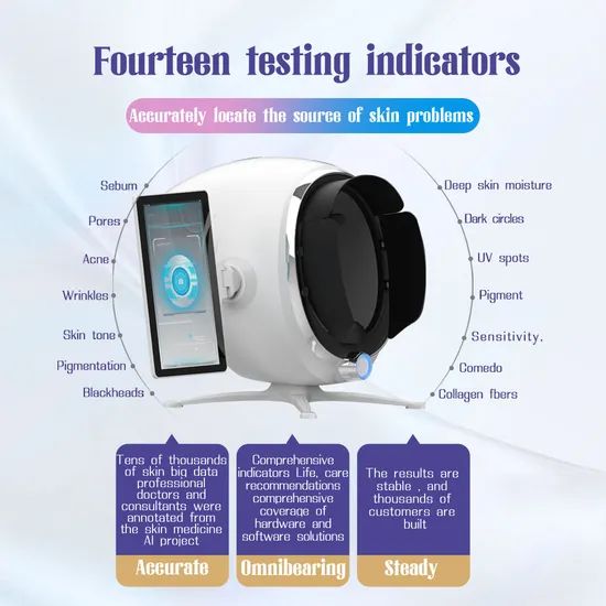 Compact Skin Analyzer Home and SPA Use Wrinkle and Collagen Level Testing - Image 3