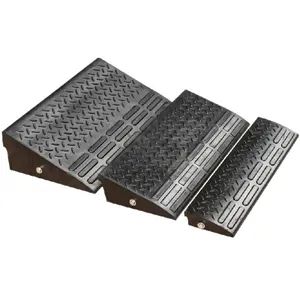 Road Safety Rubber Kerb Wedge Ramps Small Portable Wheel Chock - Image 1