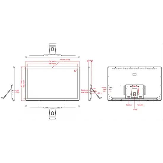 OEM/ODM Capacitive Display Vertical Horizontal Touchscreen PC Monitors All in One Android PC 32" Monitor 32 Inch Touch Screen Tablet PC - Image 5