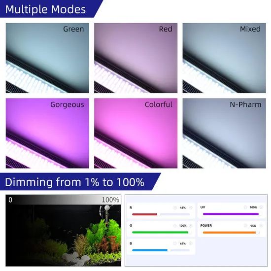 120W Fish Tank LED Light Aquarium Freshwater Planted Light Color Black Origin China Weight 3.5kg Condition New MOQ 10 Pieces - Image 5