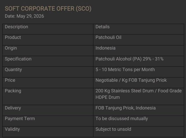 Patchouli essential oil Volume 200KG Stainless steel Drum, 30 ml - Image 3