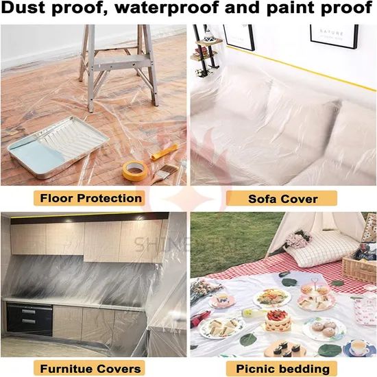 Waterproof Protective Drop Cloth Plastic High Temperature Masking Film - Image 6