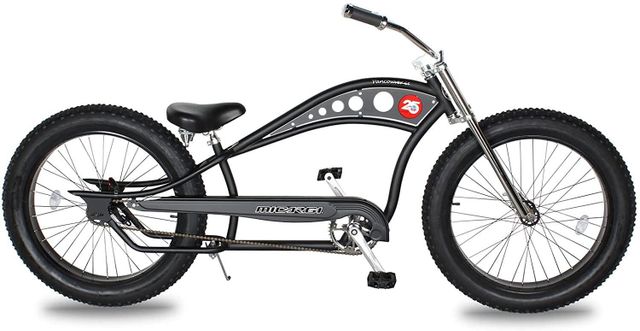 26" Chopper Fat Tires Bike Coaster Brake Stretch Cruiser Matte Black Bicycle - Image 5
