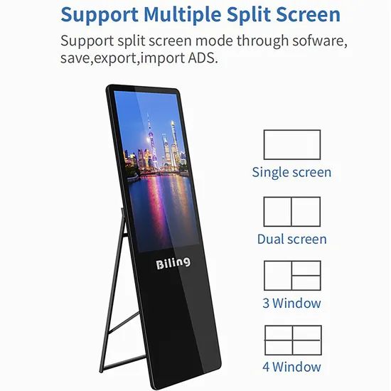 Portable LCD Digital Signage Display Mobile Advertising Posters Ad Recycle Digital Signage Mall/Office/Restaurant 55 Inch Touch Advertising Display - Image 4