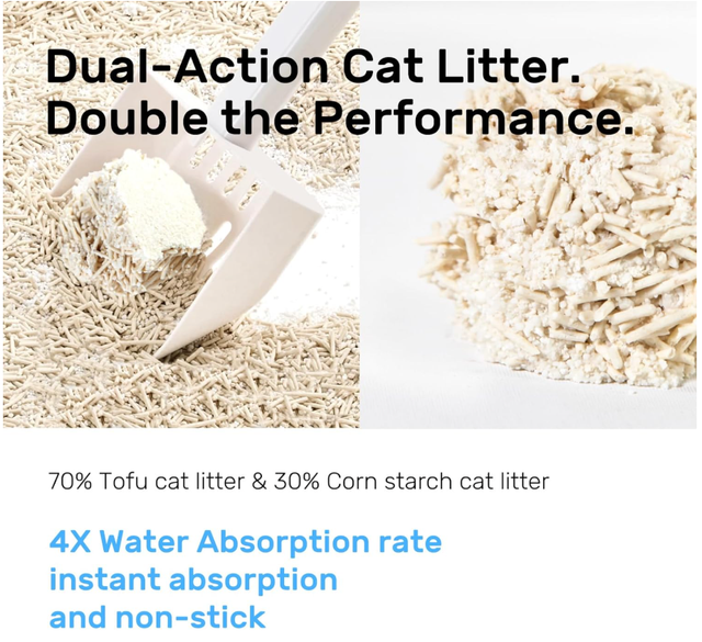 EcoFusion Cat Litter 3 Pack (8lb Each) Tofu & Corn Blend, Zero Powdering, Zero Mess, 99.8% Dust-Free, 98% Odor Control, Fast Clumping, Non-Stick, Includes Bonus Cat Scratcher - Image 3