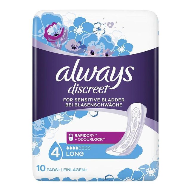 Always Discreet, Incontinence & Postpartum Pads For Women, Size 5, Heavy Absorbency, Long Length, 39 Count - Image 1