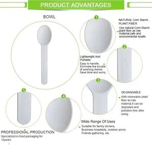 Disposable Soup Spoons Ice Cream Spoon Cornstarch Yogurt Cheese Spoon - Image 4