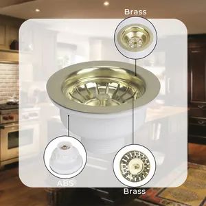 Premium Brass Round Basket Strainer for Kitchen Sinks Shape Round Style Modern Material Brass Trademark Bobao Service OEM/ODM - Image 4