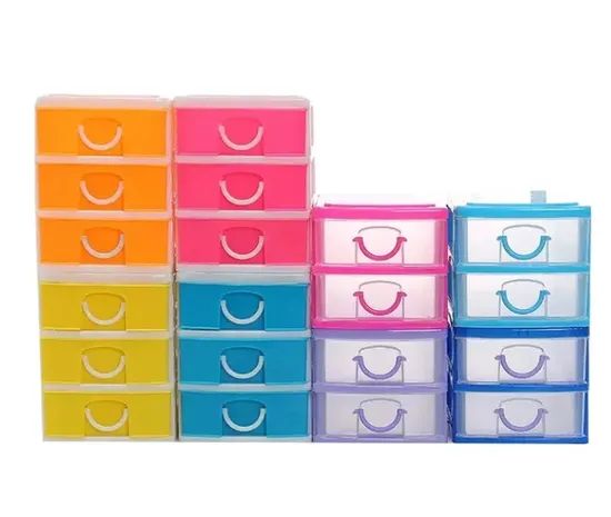 Plastic Three-Layer Storage Box Desktop Divider Boxes Three Drawers Plastic Storage - Image 5