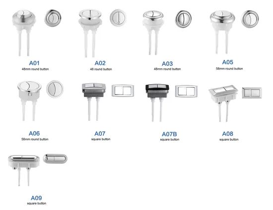 A05 Round Push Buttons Toilet Tank Fittings Double-Control - Image 6