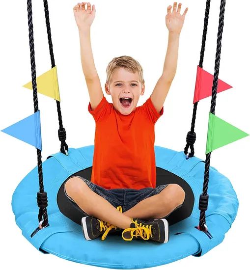 Oxford Fabric Platform Swing Seat with Adjustable Ropes - Image 1