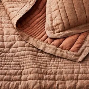 Modern Shabby Chic Reversible Linen Quilts Origin China Age Group Adults HS Code 9404904000 Pattern Solid Color Style Box Stitching - Image 6