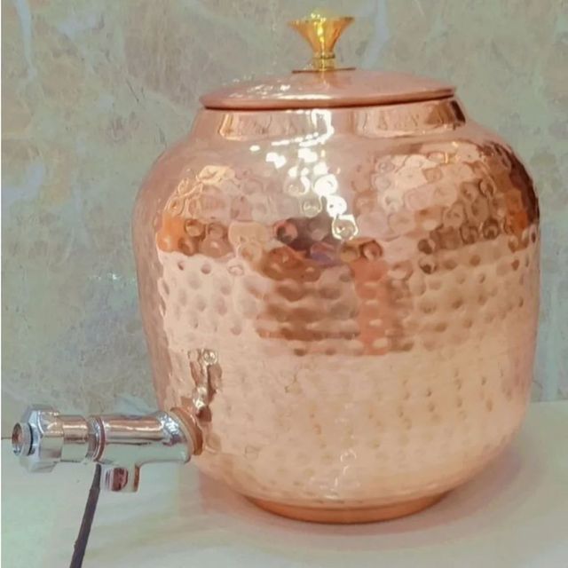 1000 ml Copper Water Tank Usage For Water Storage Material Copper Capacity 1000 ml Shape Cylindrical Finish Polished Size Medium - Image 3