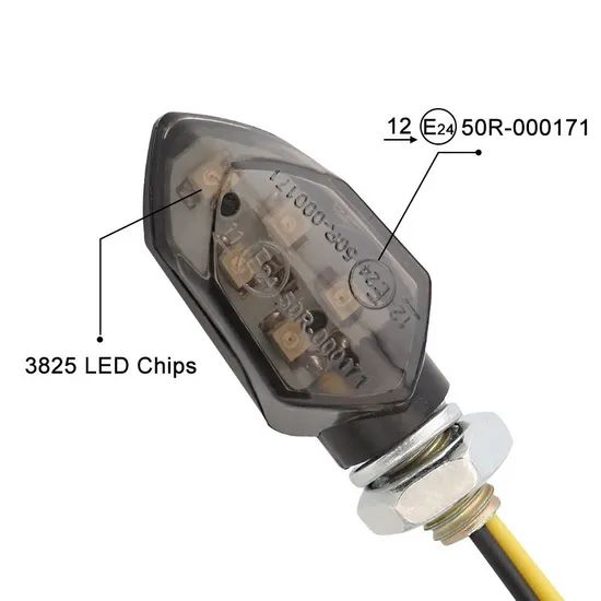 Motorcycle Mini Turn Signals 12V LED - 5-LED Amber Lights for Custom Bikes & Scooters - Image 3